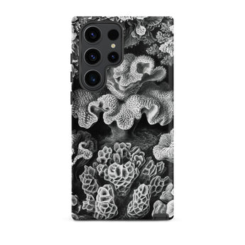 Hexacoralla Six-rayed Star Corals - Ernst Haeckel Samsung Case, Galaxy S23 Ultra / Matte, Smartphone Black White Coral Pattern Case