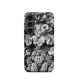 Hexacoralla Six-rayed Star Corals - Ernst Haeckel Samsung Case, Galaxy S24 / Matte, Smartphone Case Black White Coral Pattern