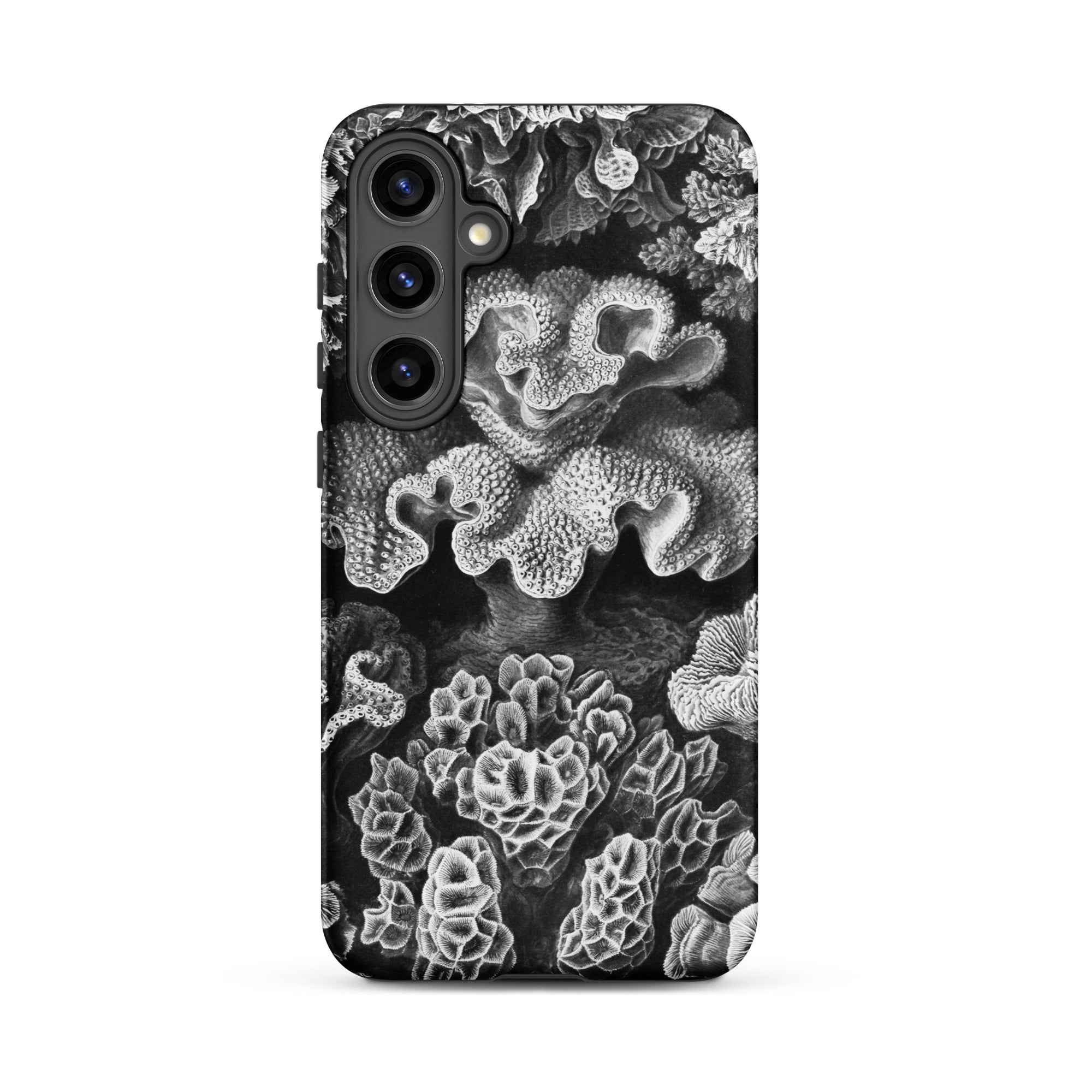 Hexacoralla Six Rayed Star Corals Ernst Haeckel Samsung Case, Galaxy S24 Plus / Matte, Monochrome Phone Case Textured Coral Like Pattern