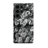 Hexacoralla Six-rayed Star Corals - Ernst Haeckel Samsung Case, Galaxy S24 Ultra / Matte, Smartphone Case Black White Textured Abstract