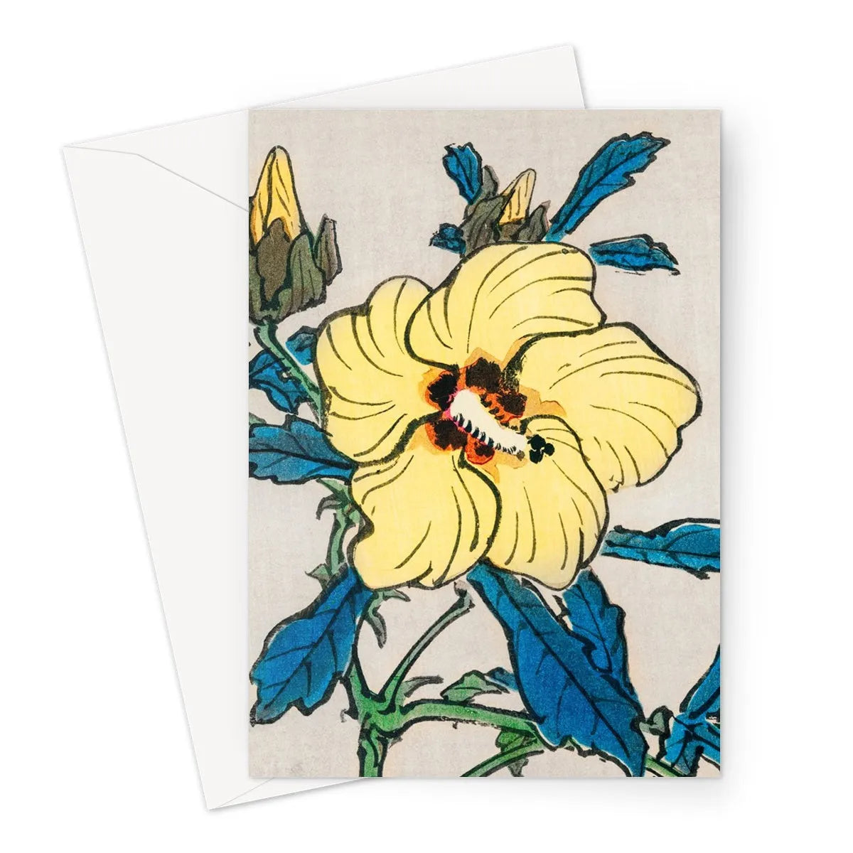 Hibiscus By Kōno Bairei Greeting Card - A5 Portrait / 1 Card - Greeting & Note Cards - Aesthetic Art