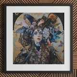 De Hierophant - Surrealistische Tarot Kunstdruk, 12x12’’ / 31x31cm / Zwarte Lijst / 2’’ Passe-partout, Posters Prints & Visuele Kunstwerken, Toby Leon