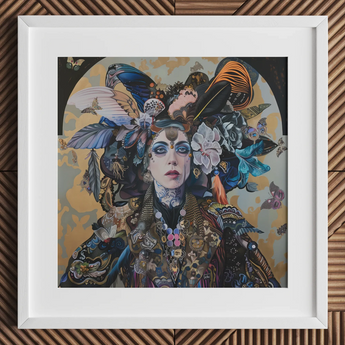 De Hierophant - Surrealistische Tarot Kunstdruk, 12x12’’ / 31x31cm / Witte Lijst / 2’’ Passe-partout, Posters Prints & Visuele Kunstwerken, Toby Leon