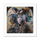 The Hierophant - Surreal Tarot Art Print, Ornate Fantasy Portrait Ethereal Figure Adorned Feathers Flowers