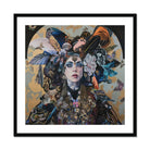 The Hierophant - Surreal Tarot Art Print, Surreal Portrait Ornate Headdress Adorned Birds Flowers Mystical