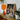 High Voltage - Sleazy Gay Rave Menage a Trois Art Print / Canvas Vibrant Orange Translucent Glass Table Lamp Fluted Base