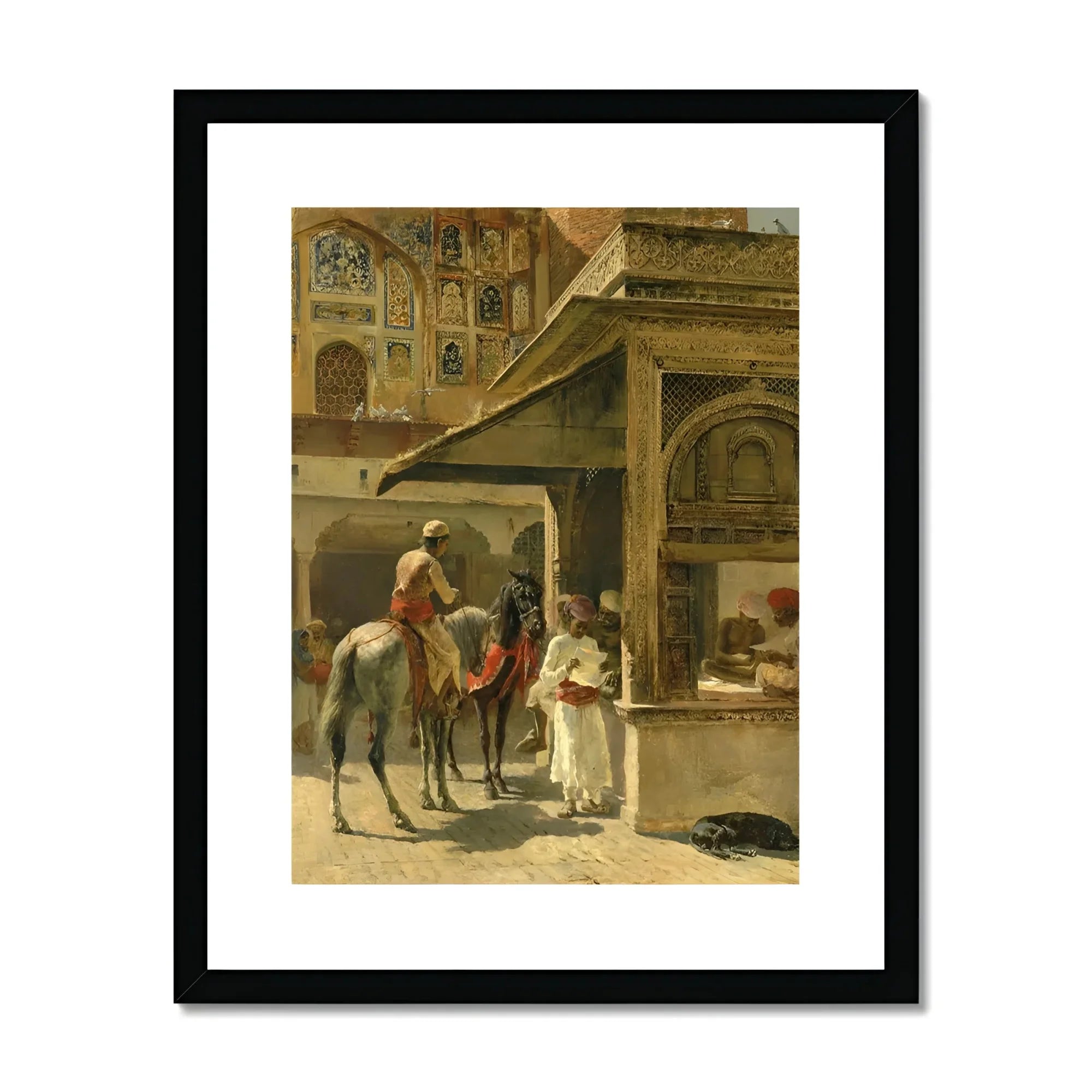 Hindu Merchants - Edwin Lord Weeks Art Print, Framed Painting Middle Eastern Marketplace