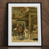 Hindu Merchants - Edwin Lord Weeks Art Print, Framed Painting Middle Eastern Scene