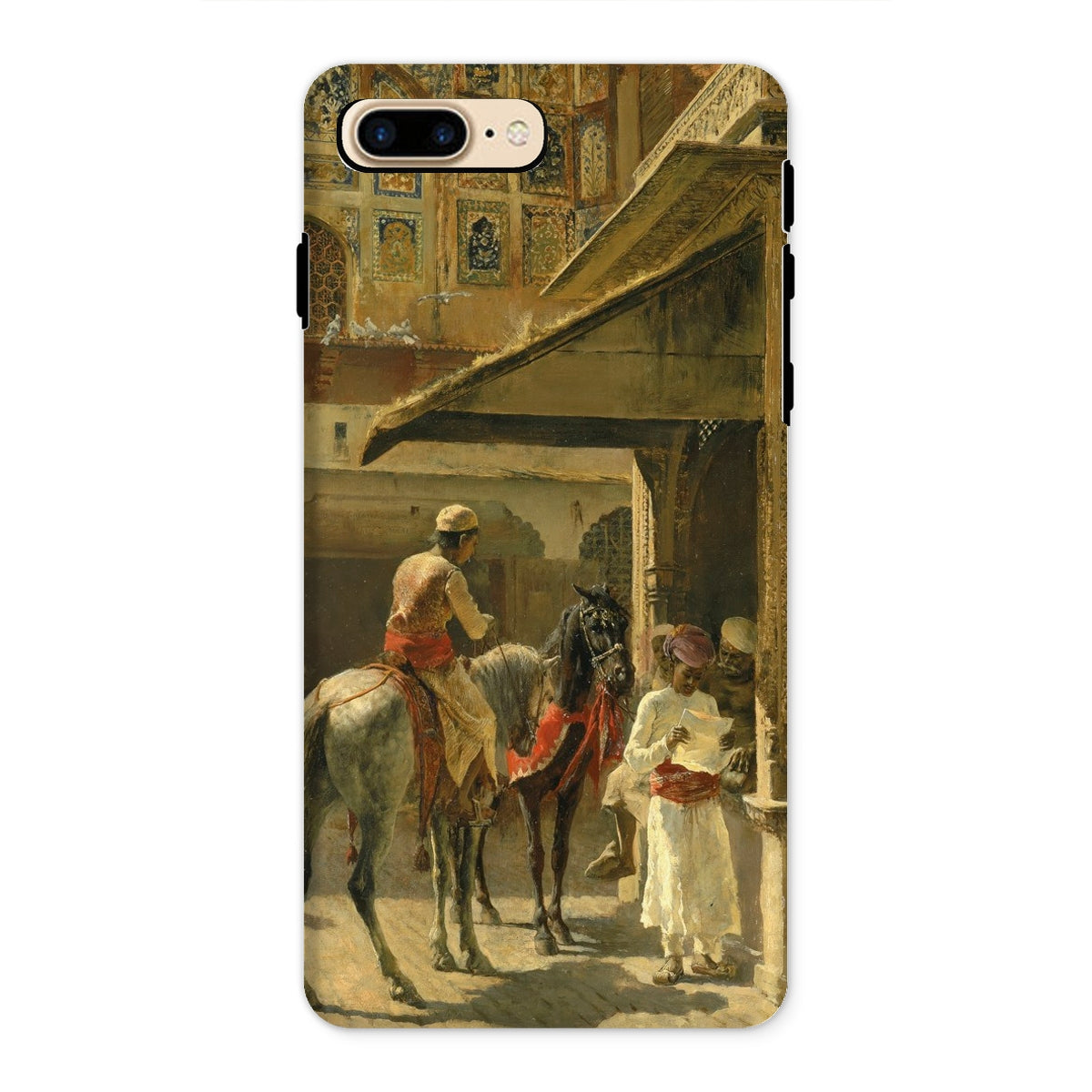 Hindu Merchants Edwin Lord Weeks Iphone Case, 8 Plus / Matte, Phone Case Classical Painting Horses Riders Architectural