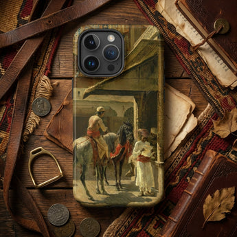 Hindu Merchants - Edwin Lord Weeks Phone Case Vintage-style Phone Case Detailed Painting Figures Horses Printed Edwin Lord Weeks, Hindu