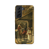 Hindu Merchants - Edwin Lord Weeks Samsung Case, Galaxy S21 Fe / Matte, Smartphone Case Orientalist Painting Figures Horses Archway