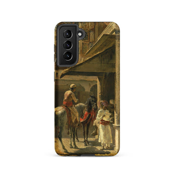 Hindu Merchants - Edwin Lord Weeks Samsung Case, Galaxy S21 / Matte, Phone Case Orientalist Painting Street Scene Figures Horses