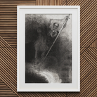 And His Name that Sat on Him was Death - Odilon Redon Art Print, 20x30’’ / 51x76cm / White Frame / 2’’ Matboard, Framed Black White