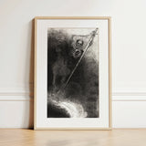 And His Name that Sat on Him was Death - Odilon Redon Art Print / Canvas, 12x18’’ / 31x46cm / Natural Frame / Matboard, Posters Prints &