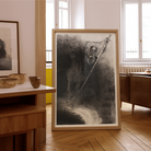 And His Name that Sat on Him was Death - Odilon Redon Art Print, Framed Charcoal Skeleton Tattered Flag
