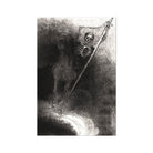 And His Name that Sat on Him was Death - Odilon Redon Art Print, Skeletal Figure Horseback Flag Skull Emblem