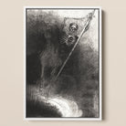 And His Name that Sat on Him was Death - Odilon Redon Framed Canvas, 12x18’’ / 31x46cm / White Floating Frame, Framed Dark Skeletal Figure