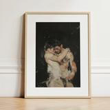 Hold Tight - Ancient Gay Fantasy Art Print / Canvas, 12x16’’ / 31x41cm / Natural Frame / Matboard, Posters Prints & Visual Artwork, Toby