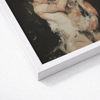 White Framed Art Print Soft Impressionistic Depiction Two Ancient Gay Fantasy