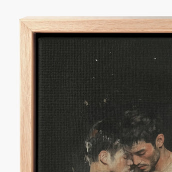 Wooden-framed Canvas Print Tender Dark-toned Oil Painting Two Ancient Gay Fantasy, Art
