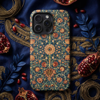 Holland Park Carpet - William Morris Iphone Case Vintage-inspired Phone Intricate Floral Geometric Pattern Teal, Morris’s Horticultural