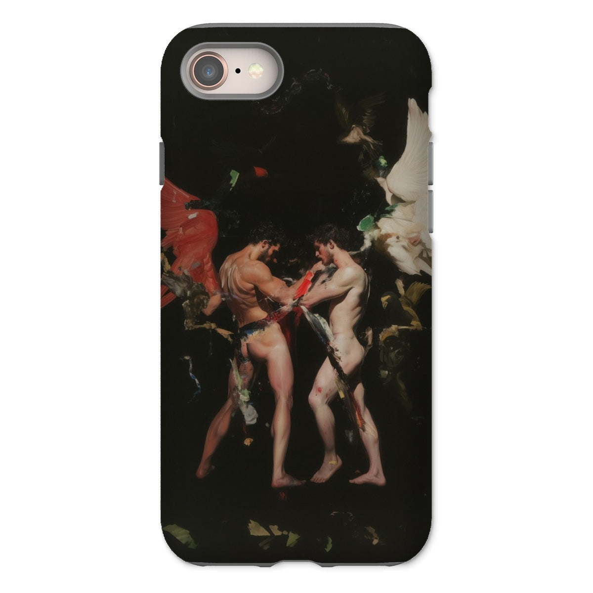 Holy Hell - Neoclassical Gay Mythology Iphone Case, 8 / Matte, Phone Case Painting Two Nude Men