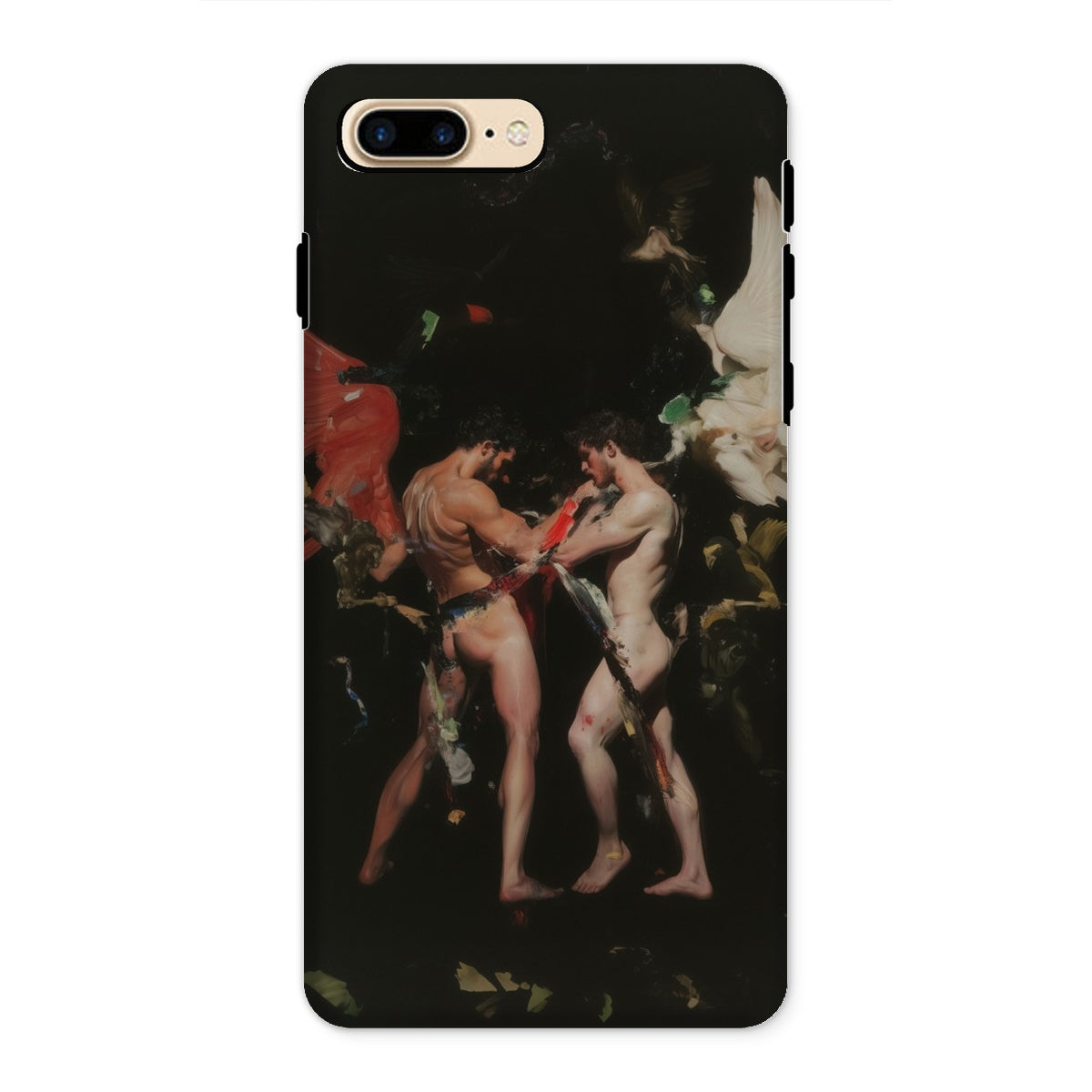 Holy Hell - Neoclassical Gay Mythology Iphone Case, 8 Plus / Matte, Phone Case Painting Two Nude Men