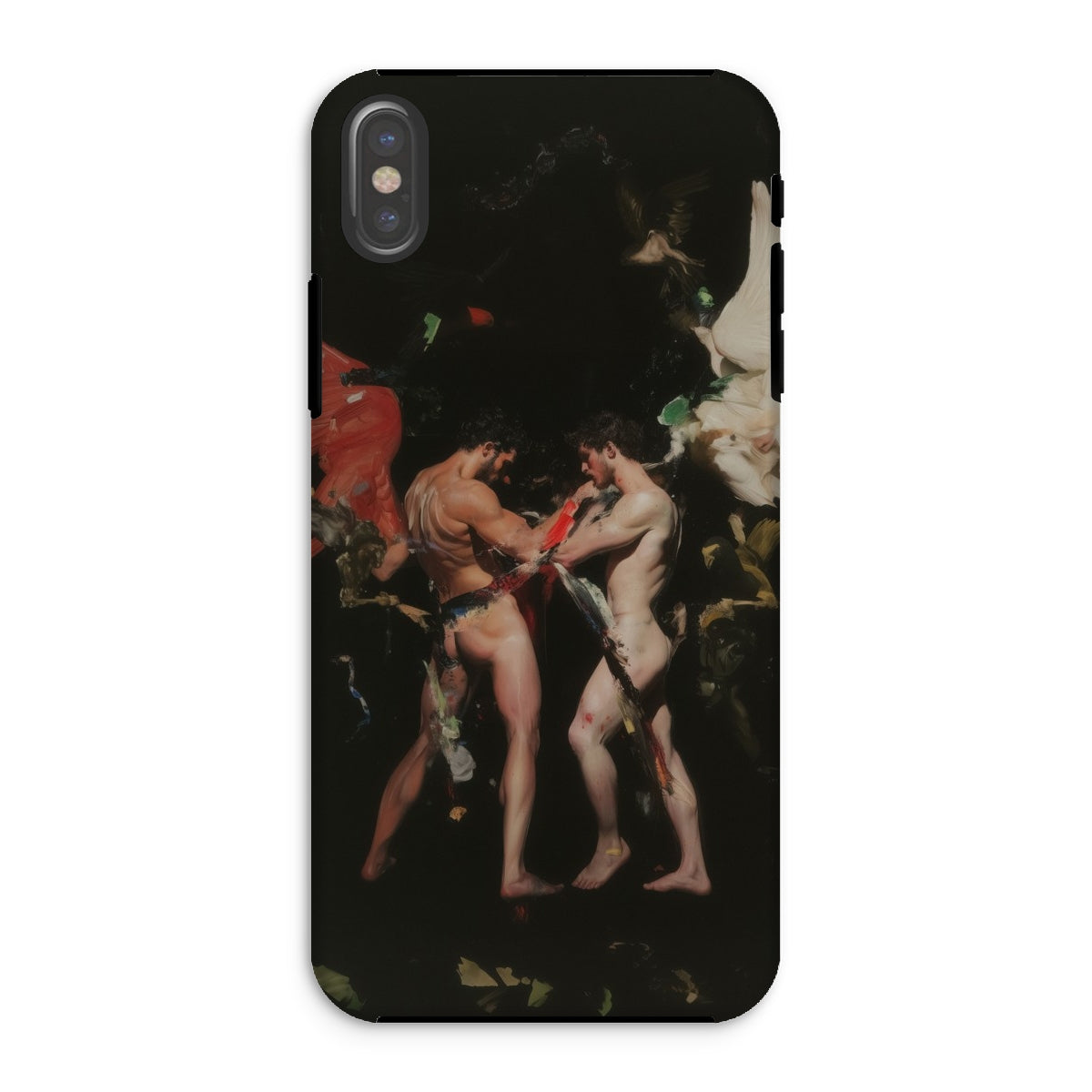 Holy Hell - Neoclassical Gay Mythology Iphone Case, Xs / Matte, Phone Case Painting Two Nude Men