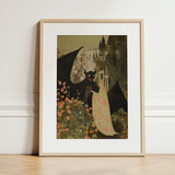 Home Sweet - Creepy Cute Demon Art Print / Canvas, 12x16’’ / 31x41cm / Natural Frame / Matboard, Posters Prints & Visual Artwork, Toby Leon