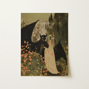 Home Sweet - Creepy Cute Demon Art Print / Canvas, 12x16’’ / 31x41cm / Unframed / no Border, Posters Prints & Visual Artwork, Toby Leon