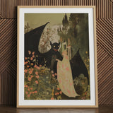 Home Sweet - Creepy Cute Demon Art Print / Canvas Framed Artwork Black Dragon Eyes Outstretched Wings Amidst Creepy Cute Demon, Pastel Goth