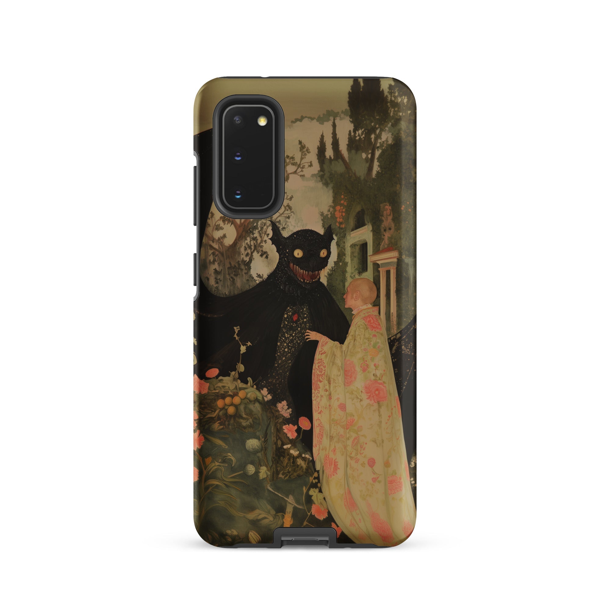 Home Sweet Creepy Cute Demon Art Samsung Case, Galaxy S20 / Matte, Black Smartphone Case Whimsical Dark Art Print Horned