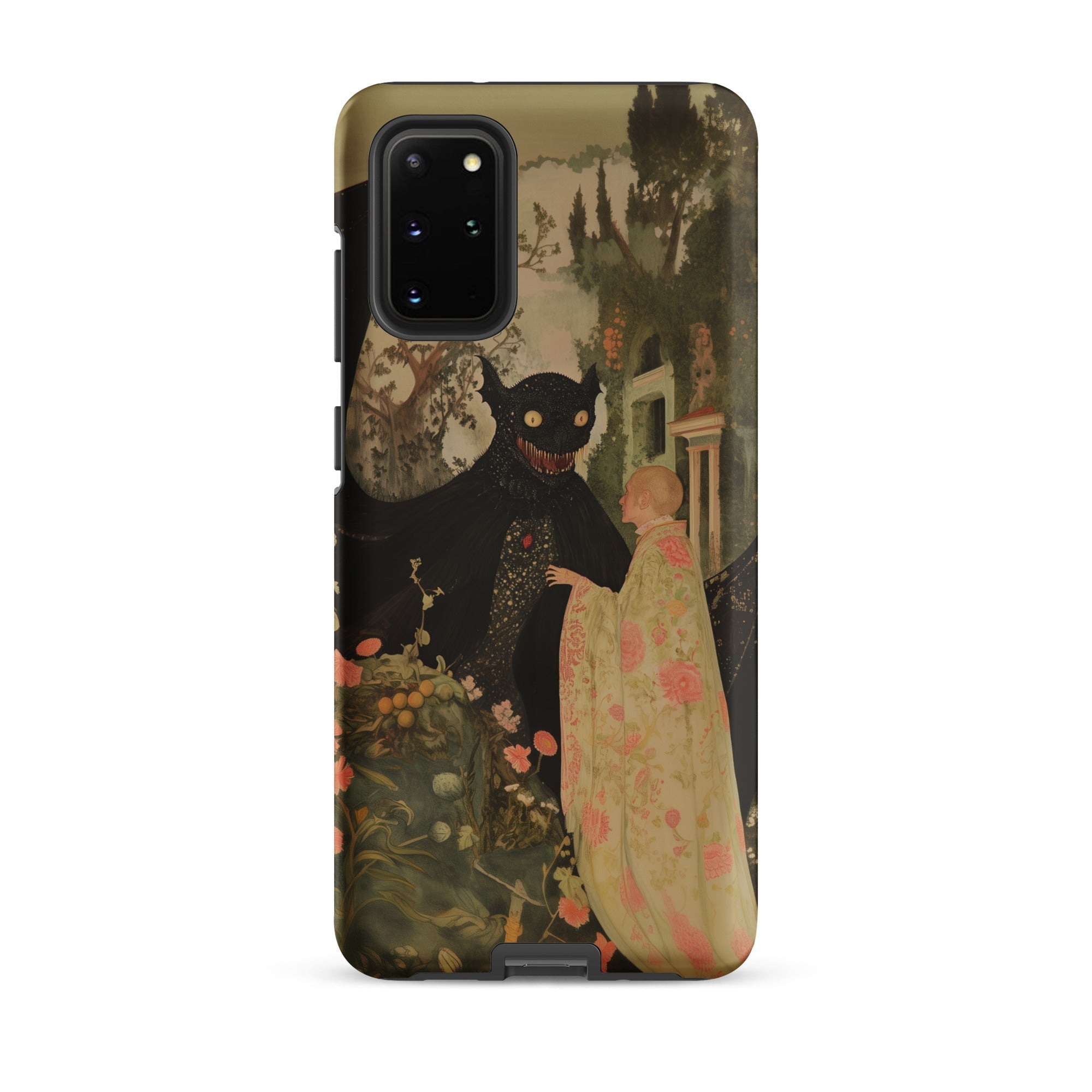 Home Sweet Creepy Cute Demon Art Samsung Case, Galaxy S20 Plus / Matte, Black Phone Case Stylized Painting Horned Shadowy Figure