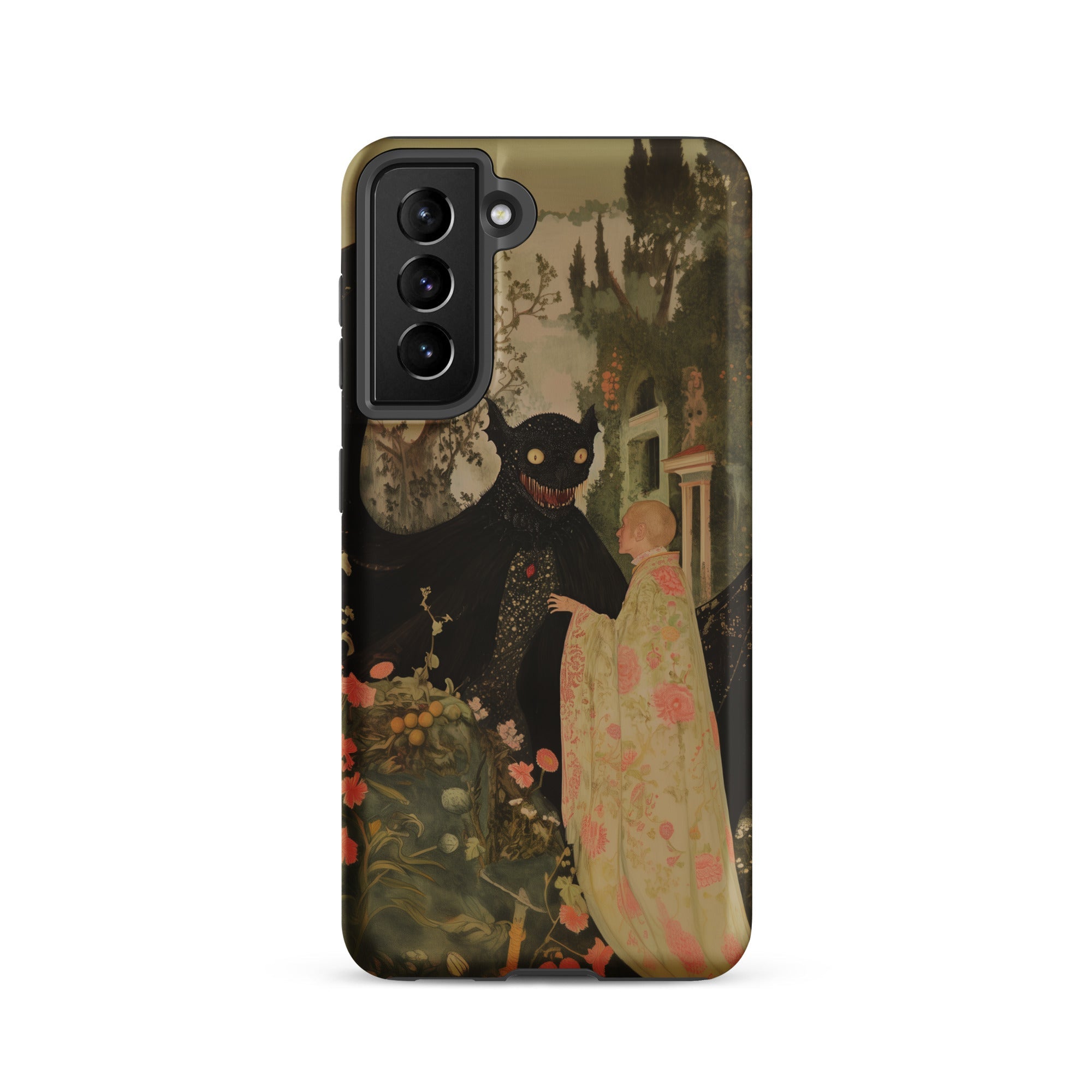 Home Sweet Creepy Cute Demon Art Samsung Case, Galaxy S21 / Matte, Black Phone Case Whimsical Dark Art Illustration Horned