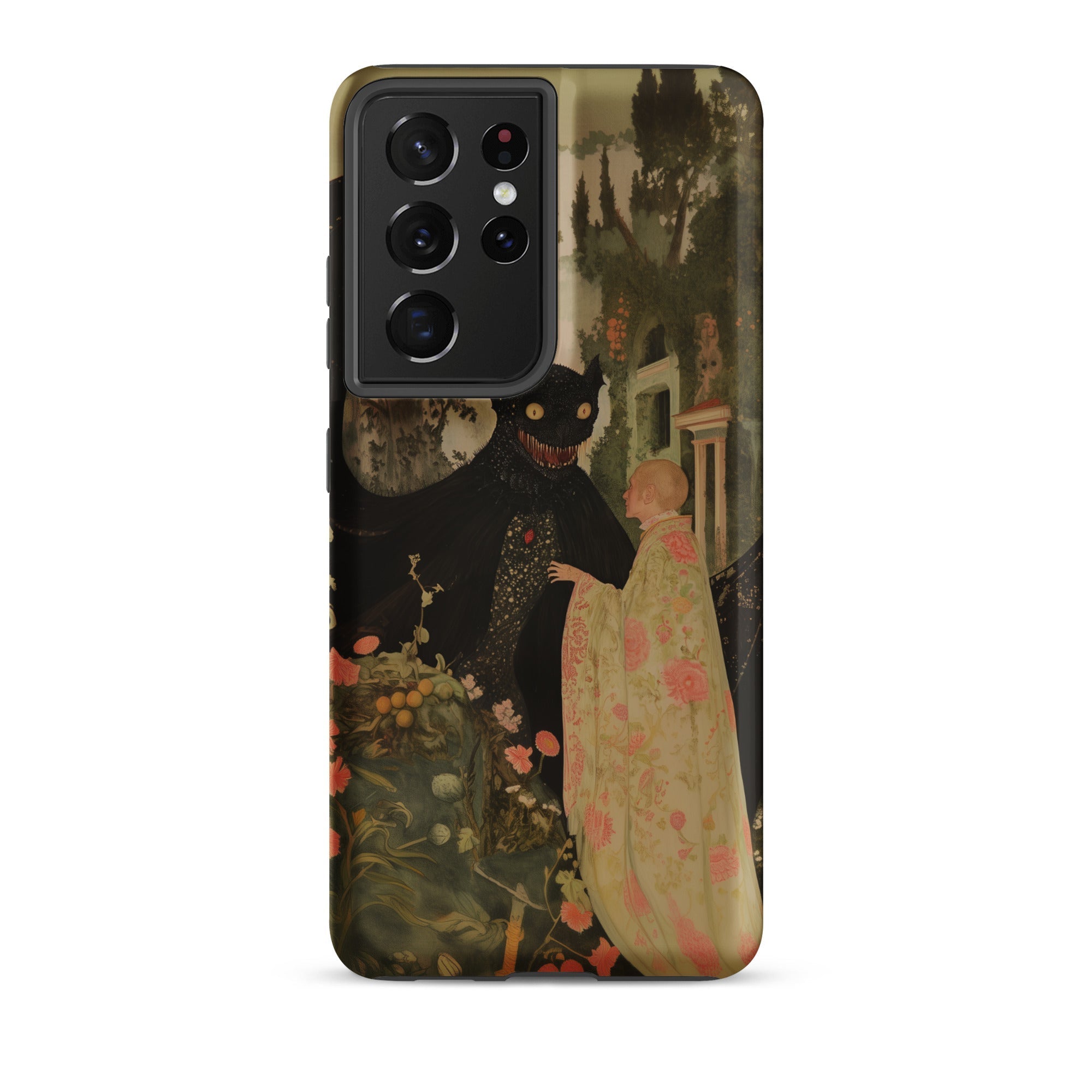 Home Sweet Creepy Cute Demon Art Samsung Case, Galaxy S21 Ultra / Matte, Black Smartphone Case Dark Fantasy Art Print