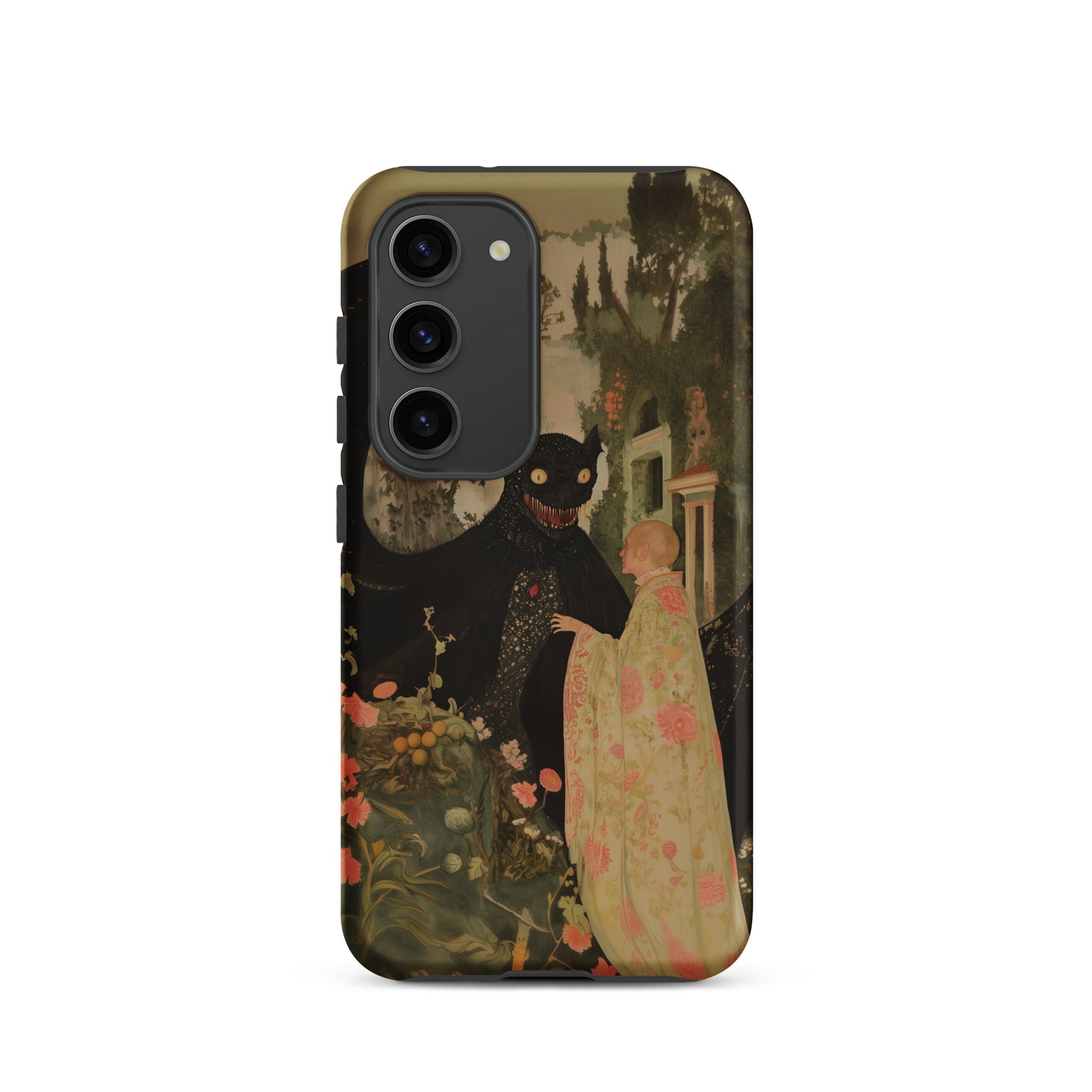 Home Sweet Creepy Cute Demon Art Samsung Case, Galaxy S23 / Matte, Smartphone Case Dark Stylized Monster Person Gown Set
