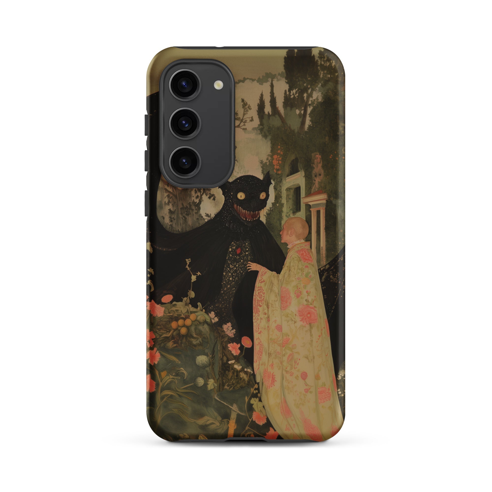 Home Sweet Creepy Cute Demon Art Samsung Case, Galaxy S23 Plus / Matte, Phone Case Stylized Dark Horned Creature Eyes Person