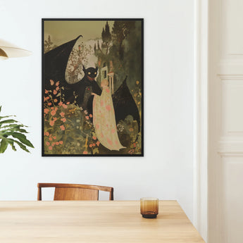 Home Sweet - Creepy Cute Demon Framed Canvas, Framed Fantasy Art Print