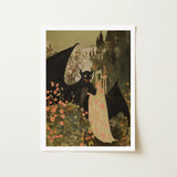Home Sweet - Creepy Cute Demon Art Print / Canvas Framed Black-winged Bat-like Creature Eyes Figure, Pastel Goth Priory, Lush Shadows Prints