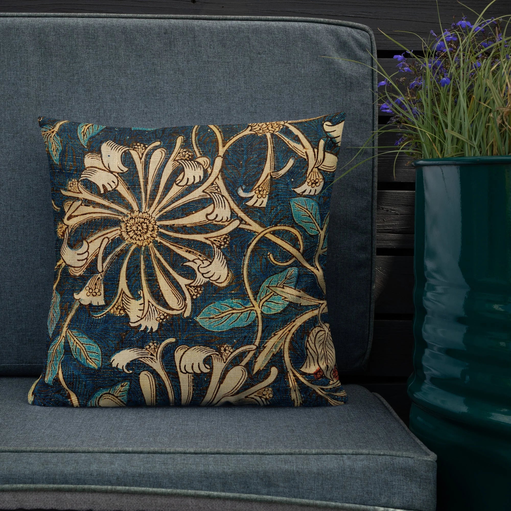 Honeysuckle 3 - William Morris Floral Art Pillow Throw Pillows