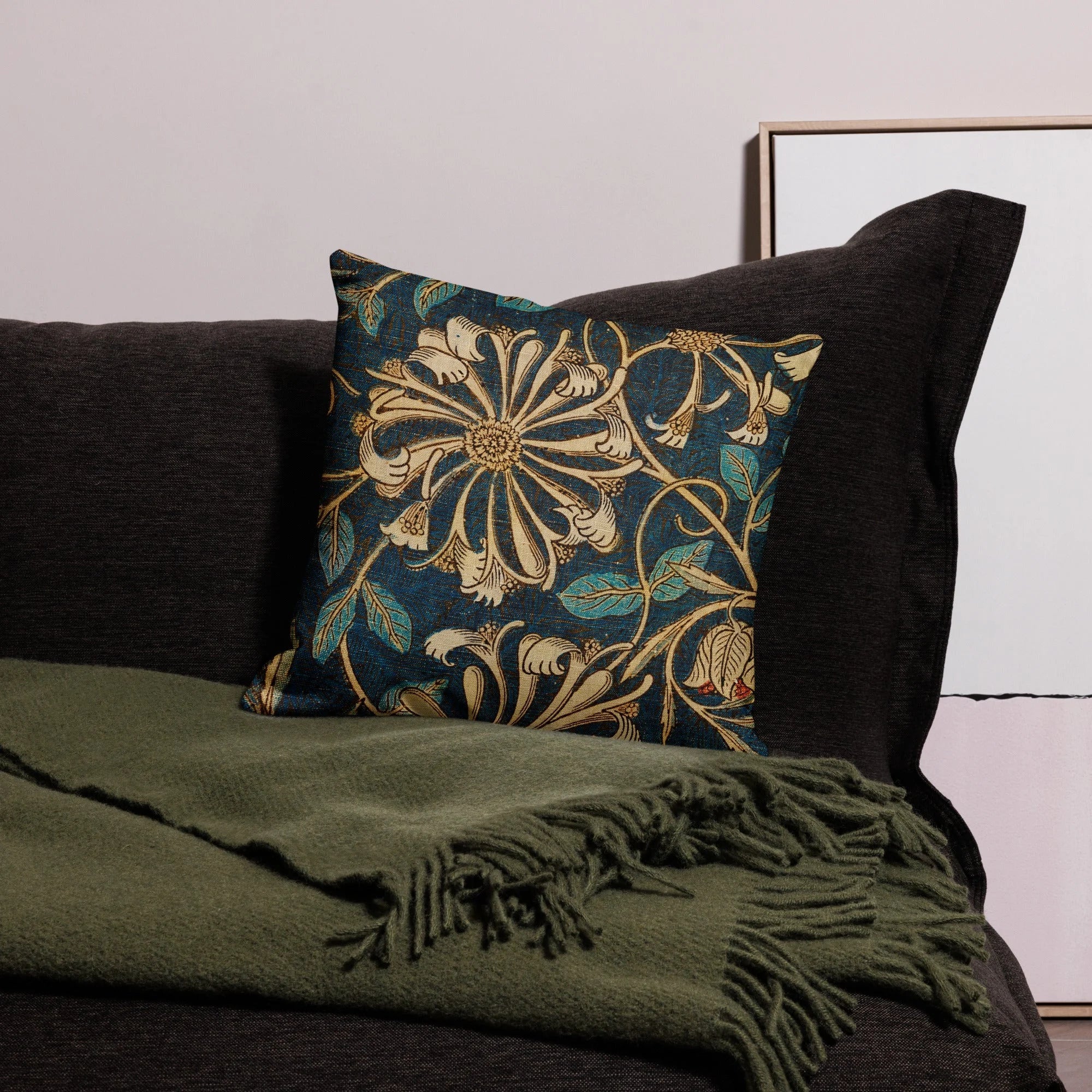 Honeysuckle 3 - William Morris Floral Art Pillow Throw Pillows