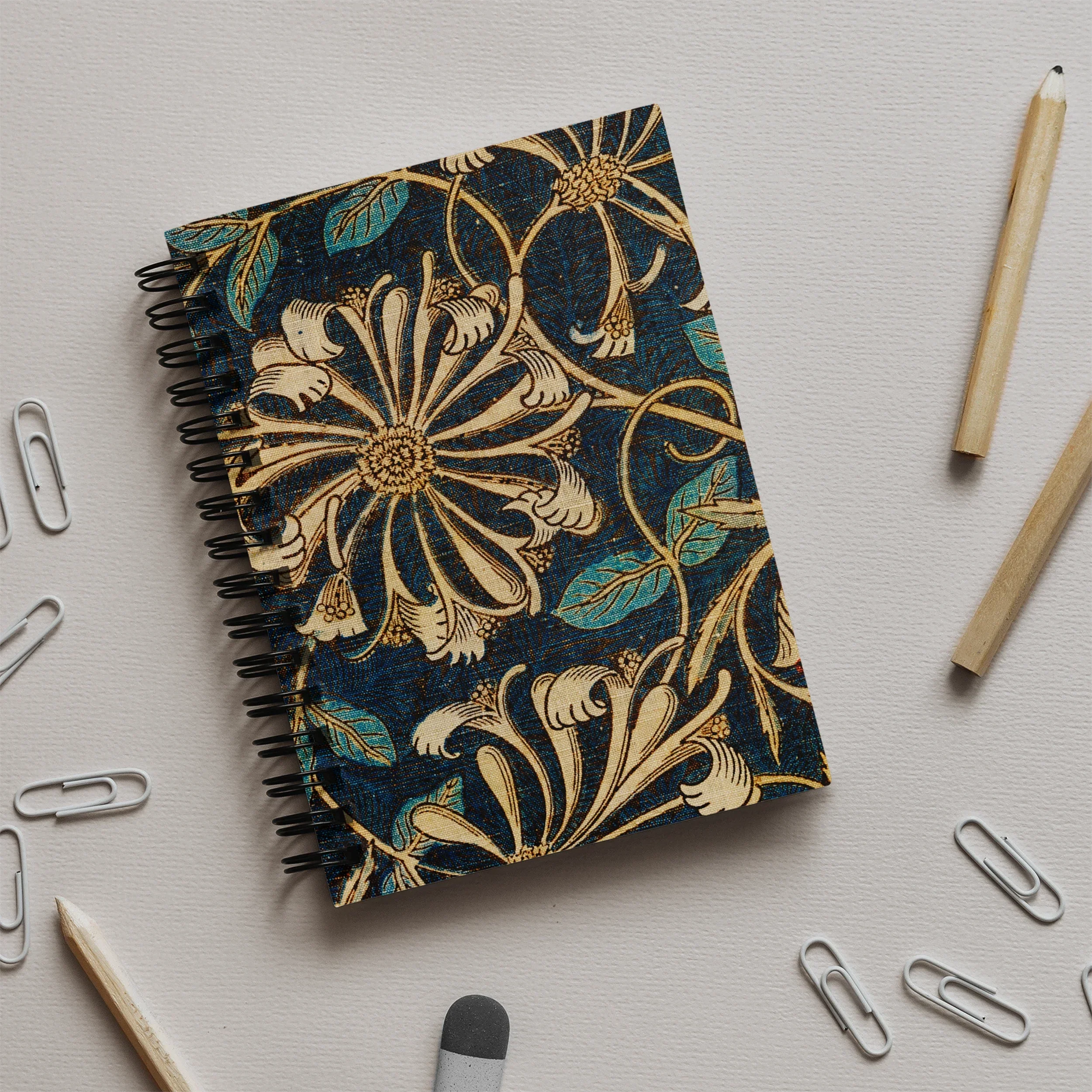 Honeysuckle - William Morris Floral Notebook Notebooks & Notepads