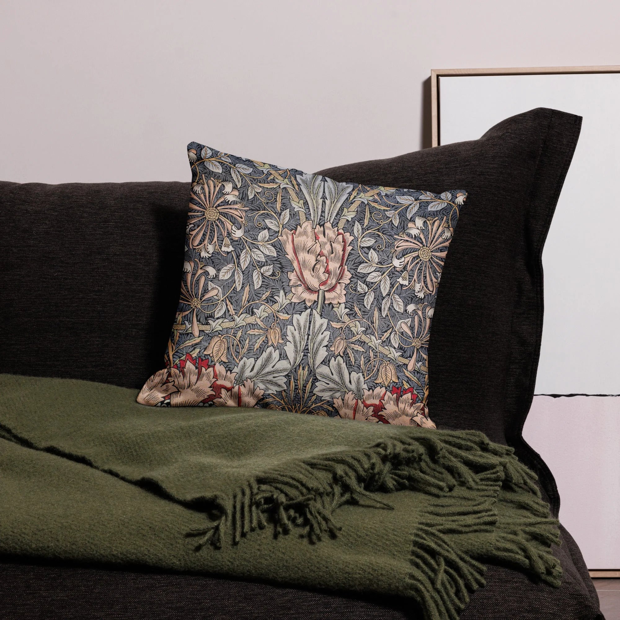 Honeysuckle - William Morris Decorative Floral Pillow Throw Pillows