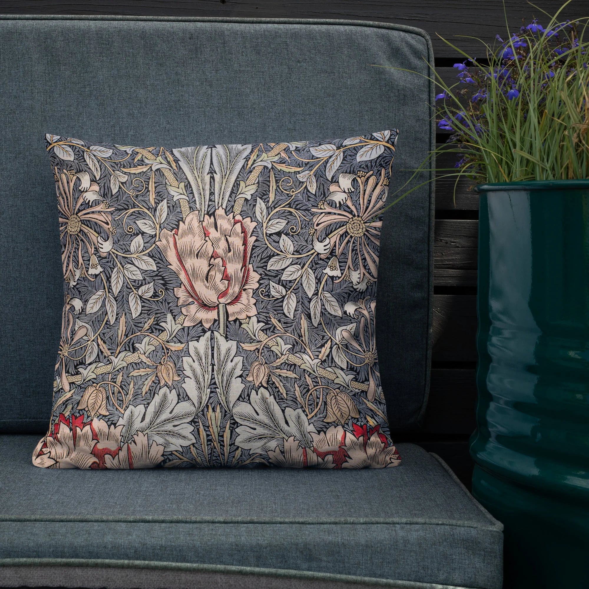 Honeysuckle - William Morris Decorative Floral Pillow Throw Pillows