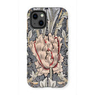 Honeysuckle - William Morris Floral Art Iphone Case, 13 Mini / Matte, Ornate Floral-patterned Phone Case Prominent Central Tulip Design