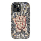 Honeysuckle - William Morris Floral Art Iphone Case, 14 Plus / Matte, Ornate Floral-patterned Iphone Case Prominent Central Tulip Design
