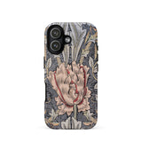 Honeysuckle - William Morris Floral Art Iphone Case 17 / Matte Iphone 12 Case Floral Design Black Background Pink William Morris’s