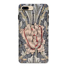 Honeysuckle - William Morris Floral Art Iphone Case, 8 Plus / Matte, Ornate Floral-patterned Phone Case Prominent Central Tulip Design