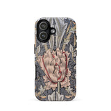 Honeysuckle - William Morris Floral Art Iphone Case 17 / Matte Iphone 12 Case Floral Design Black Background Pink William Morris’s