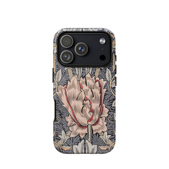 Honeysuckle - William Morris Floral Art Iphone Case 17 Pro / Matte Iphone 12 Pro Max Case Floral Design Black William Morris’s Botanical